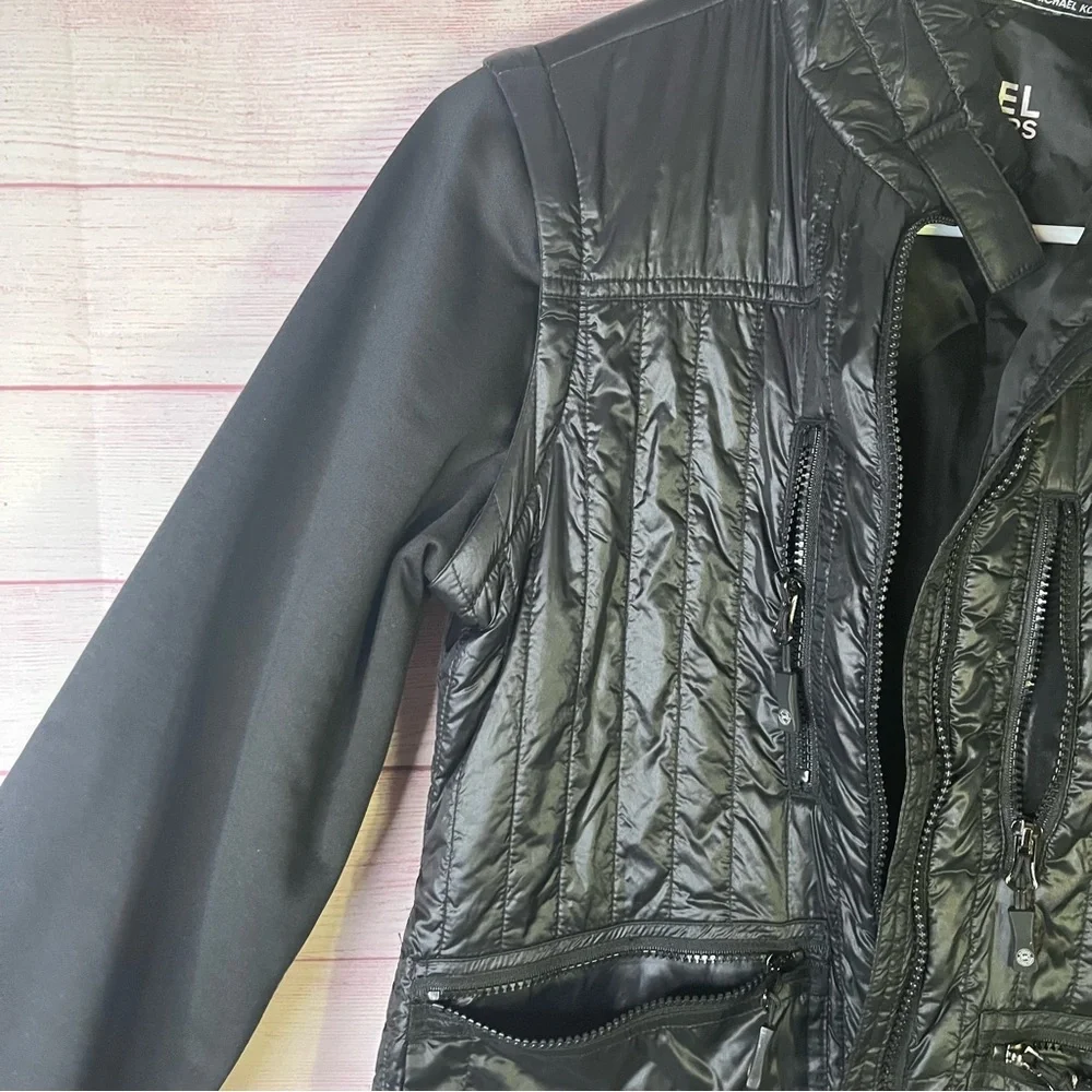 Michael Kors Black Convertible‎ Removable Sleeves Full Zipper Jacket Size Small